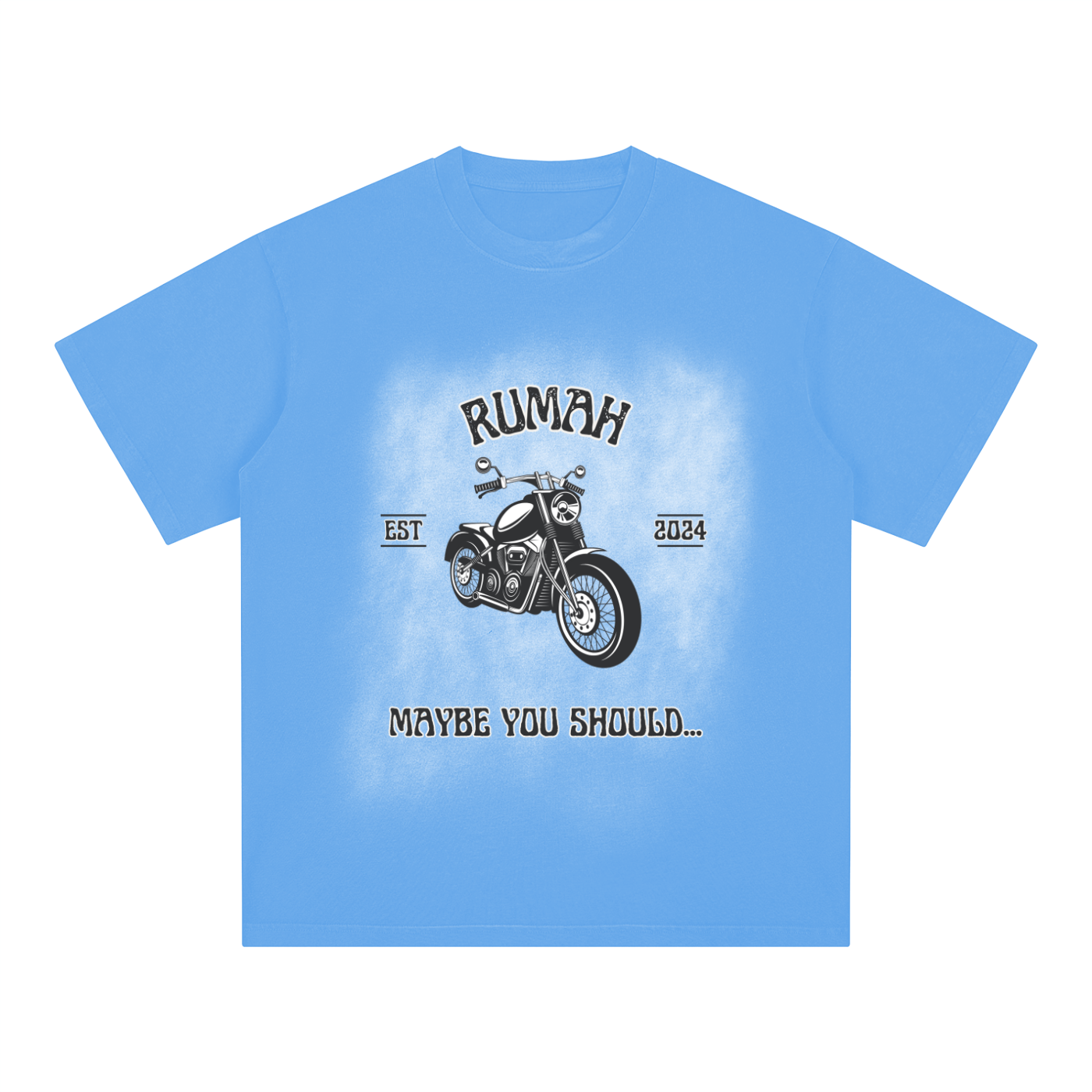 Square Patch Monkey Washed Drop Shoulder T-Shirt - 250 GSM