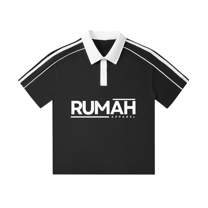 Contrast Collar Short-Sleeve Polo Shirt